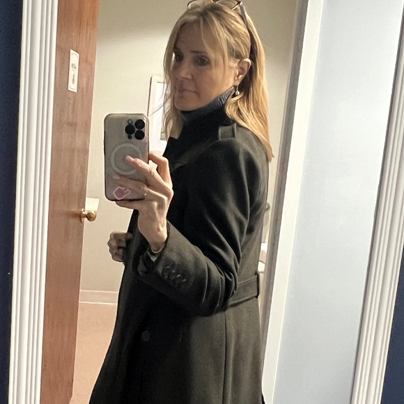 Banana Republic Olive Wool Military Trench -size M - Picture 1 of 16